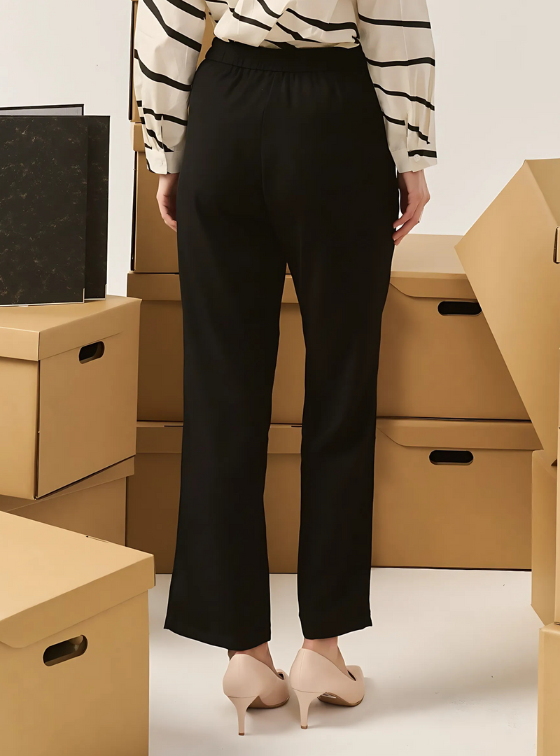 Cleo Straight Cut Slacks - Black