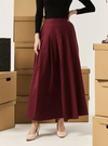 Gemma Poplin Skirt - Maroon