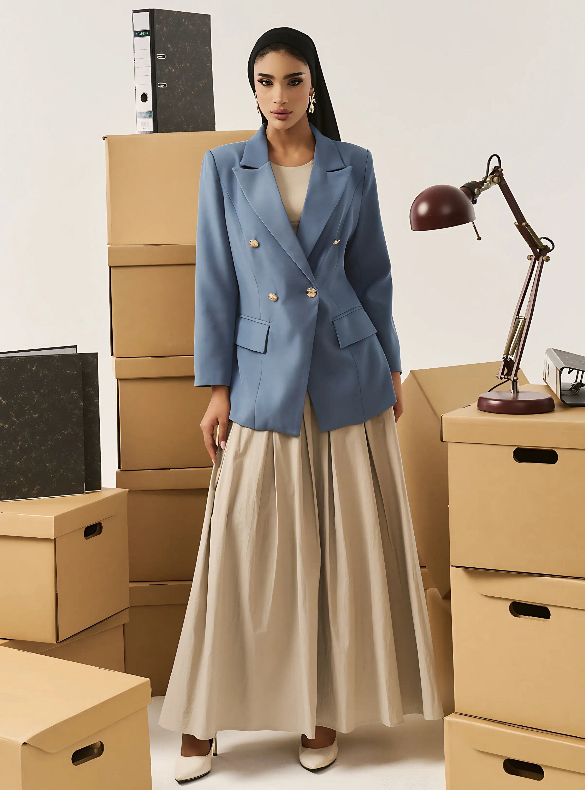 Sadie Poplin Skirt - Sand Grey