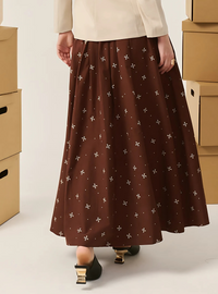 Alice Poplin Skirt - Brown Coquette