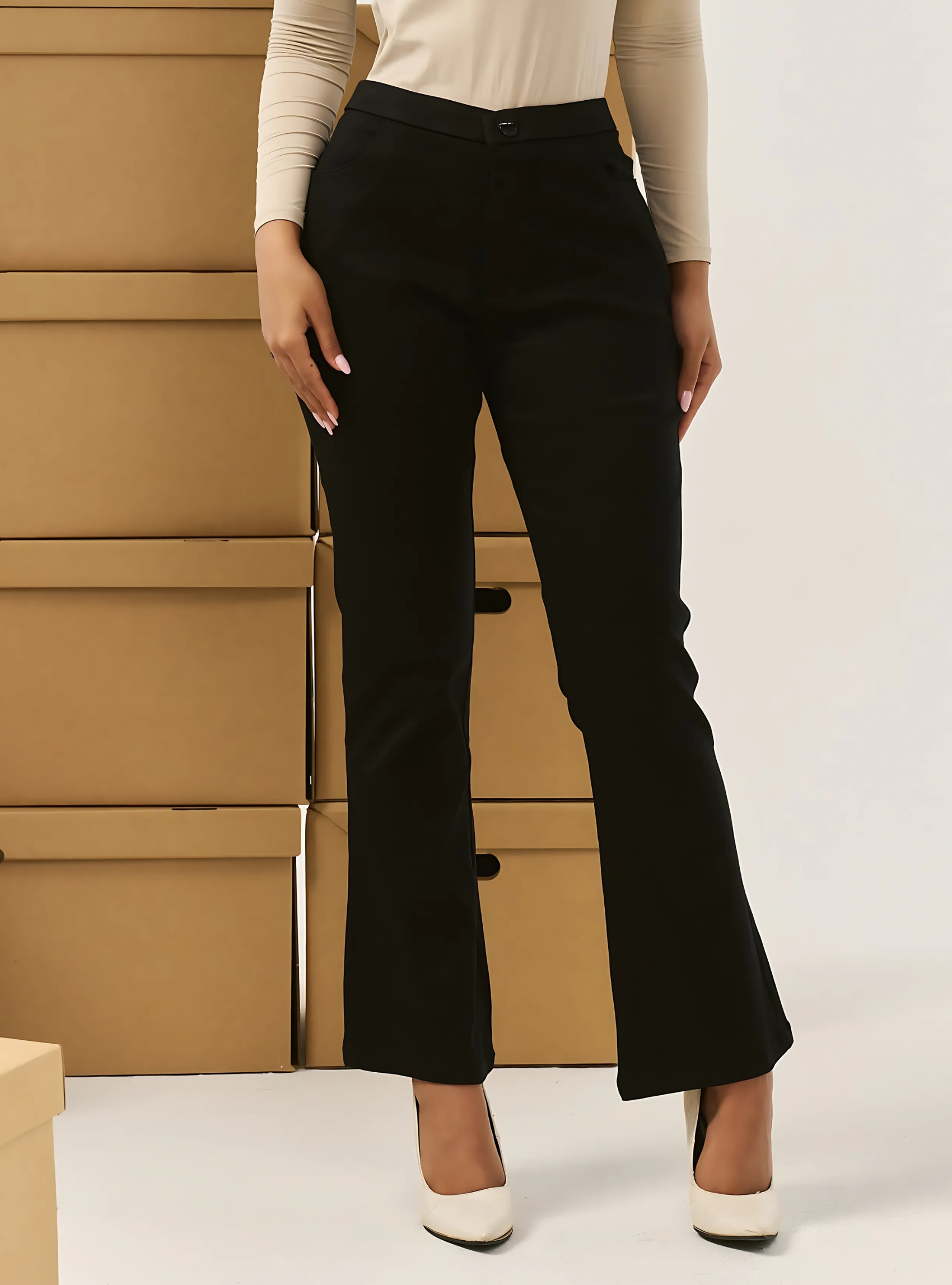 Bianca Bootcut Pants - Black