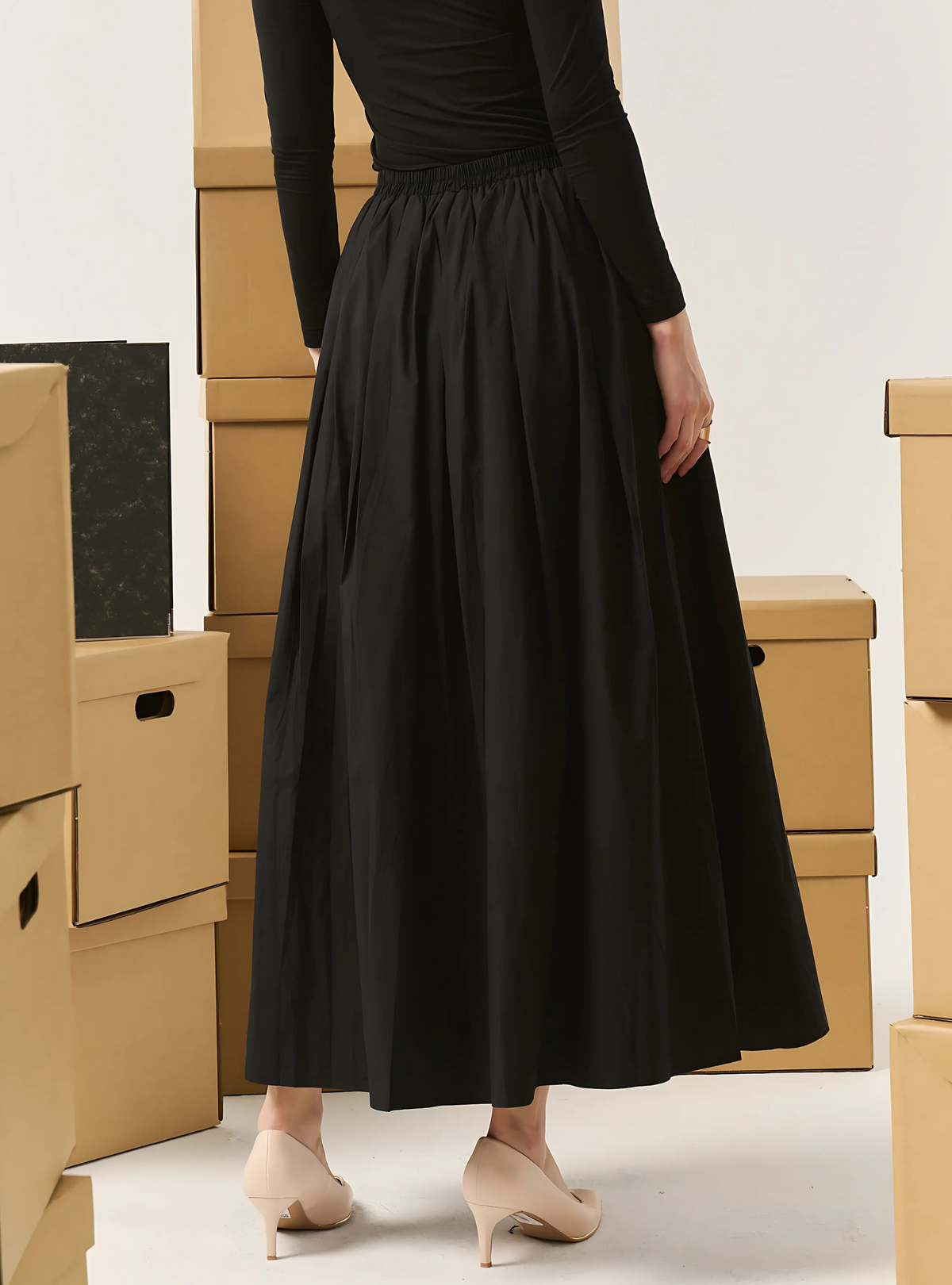 Sadie Poplin Skirt - Black