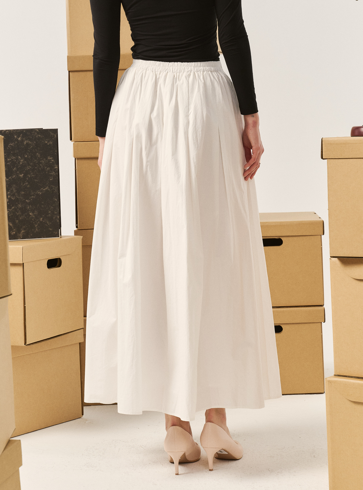 Sadie Poplin Skirt - White