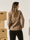 Ellie Sleek Cut Lapel Collar Blazer - Hazelnut