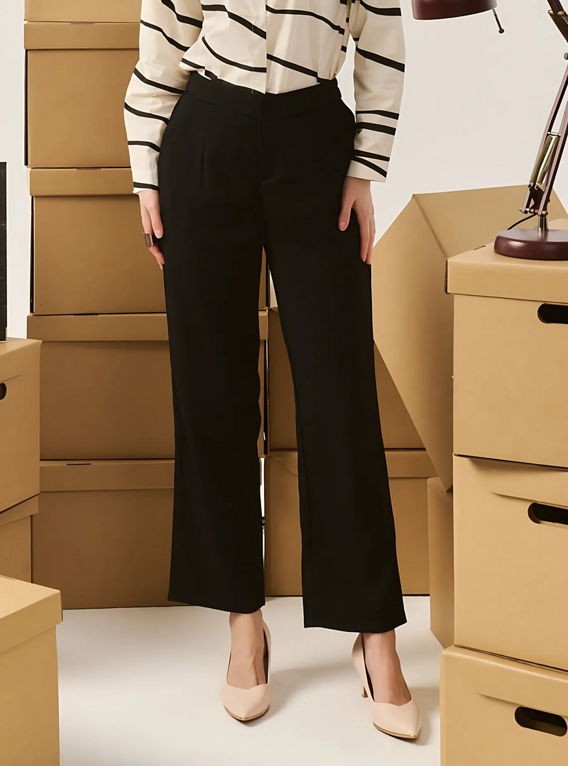 Cleo Straight Cut Slacks - Black