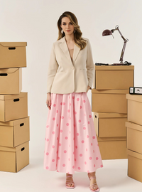 Bonnie Poplin Skirt - Pink Dotted