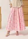 Bonnie Poplin Skirt - Pink Dotted