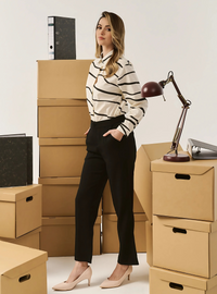 Cleo Straight Cut Slacks - Black