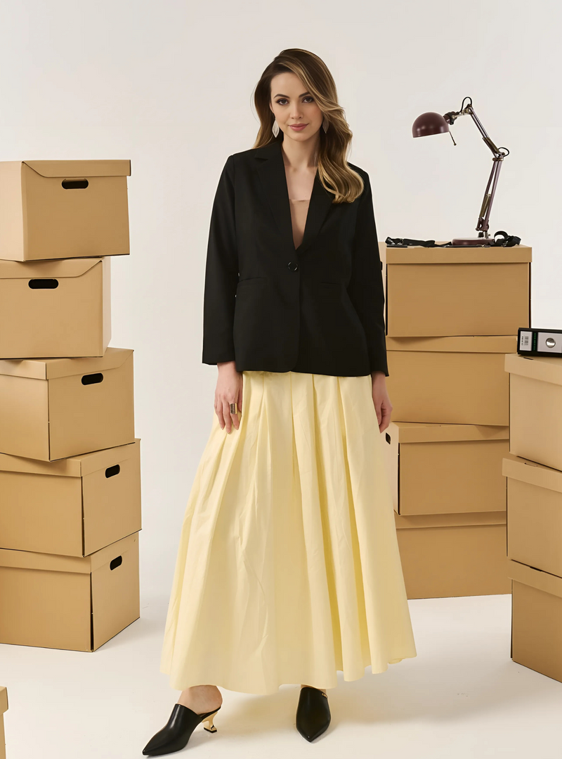 Gemma Poplin Skirt - Buttermilk
