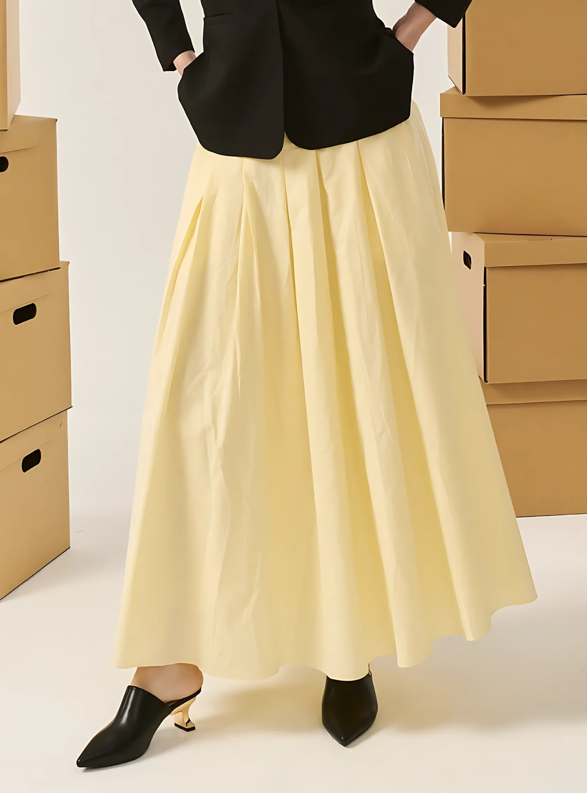 Gemma Poplin Skirt - Buttermilk