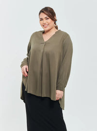 MANDARIN COLLAR OVERSIZED SHIRT