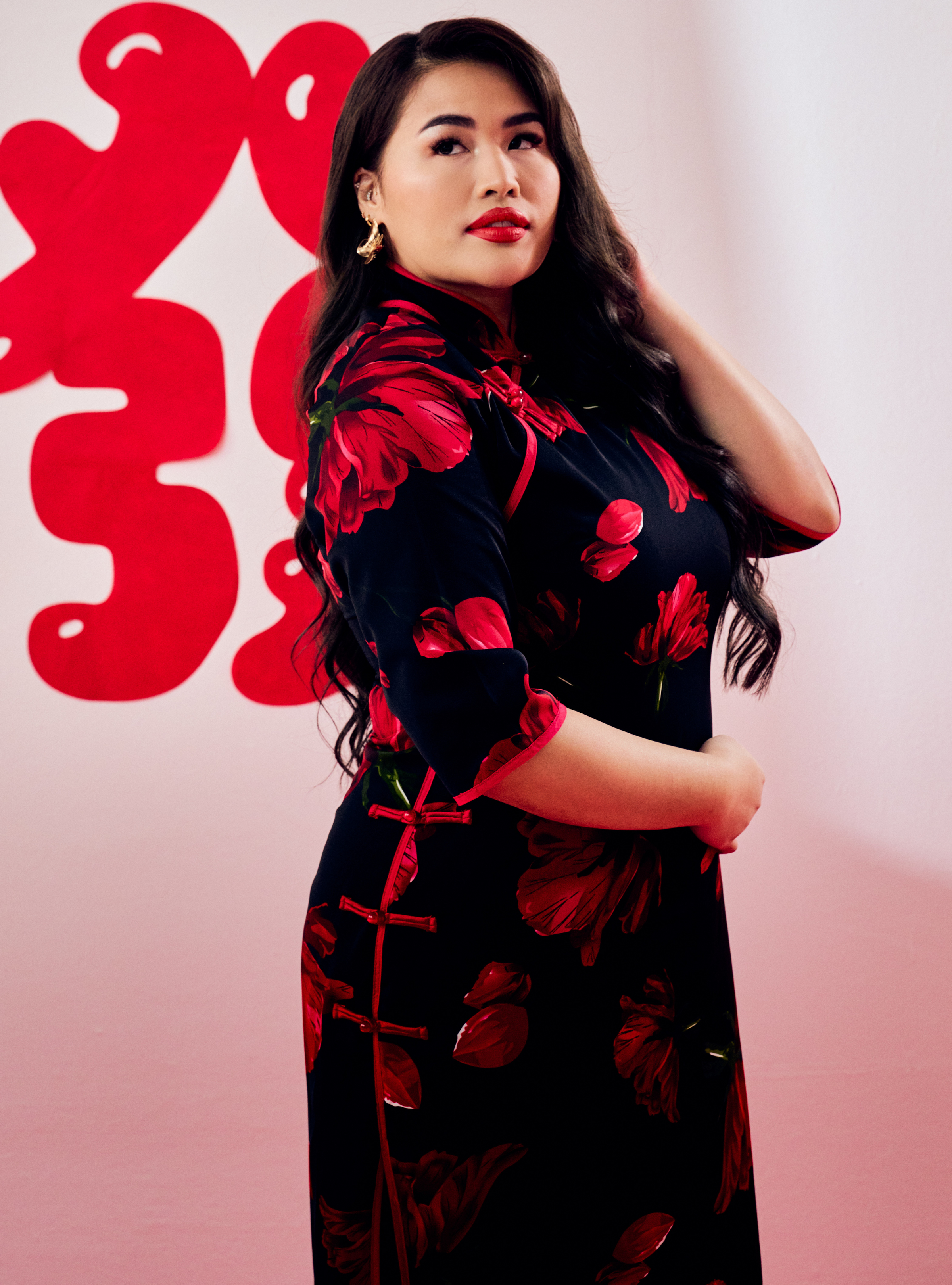 cheongsam midi dress Mulberry silk Cheongsam, midi Cheongsam, yellow Qipao, silk Cheongsam Beth&Brian Qipao