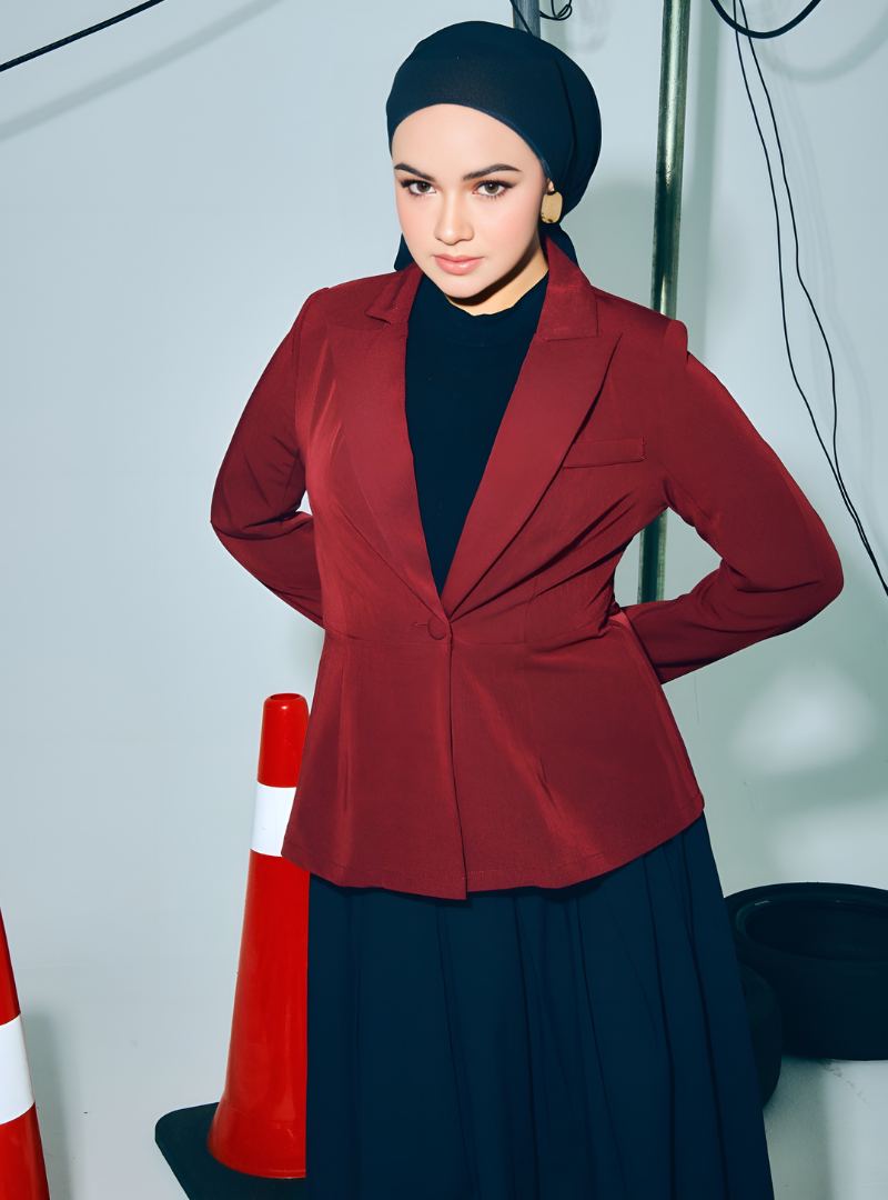 peplum maroon