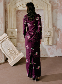 Manis Kaisara Embroidered Kebaya Kurung - Wine