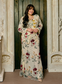 Manis Inarah Lace Kebaya Kurung - Sand Maroon