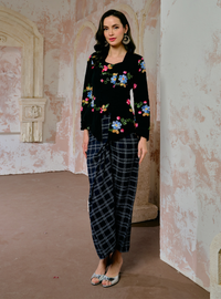 Manis Mawar Kebaya Top Only - Black