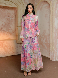 Leah Floral Ruffled Kurung Set
