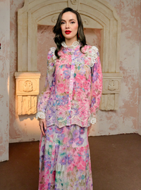 Leah Floral Ruffled Kurung Set