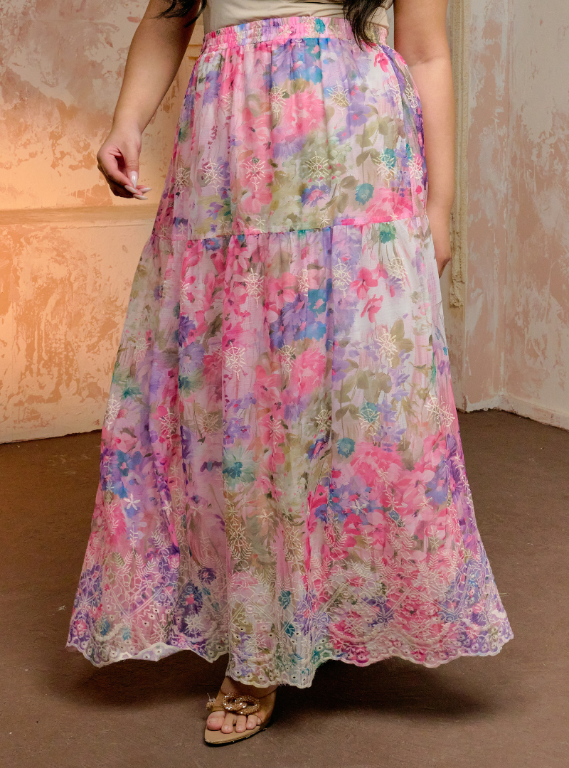 Leah Floral Ruffled Kurung Set