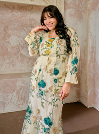 Manis Inarah Lace Kebaya Kurung - Sand Teal