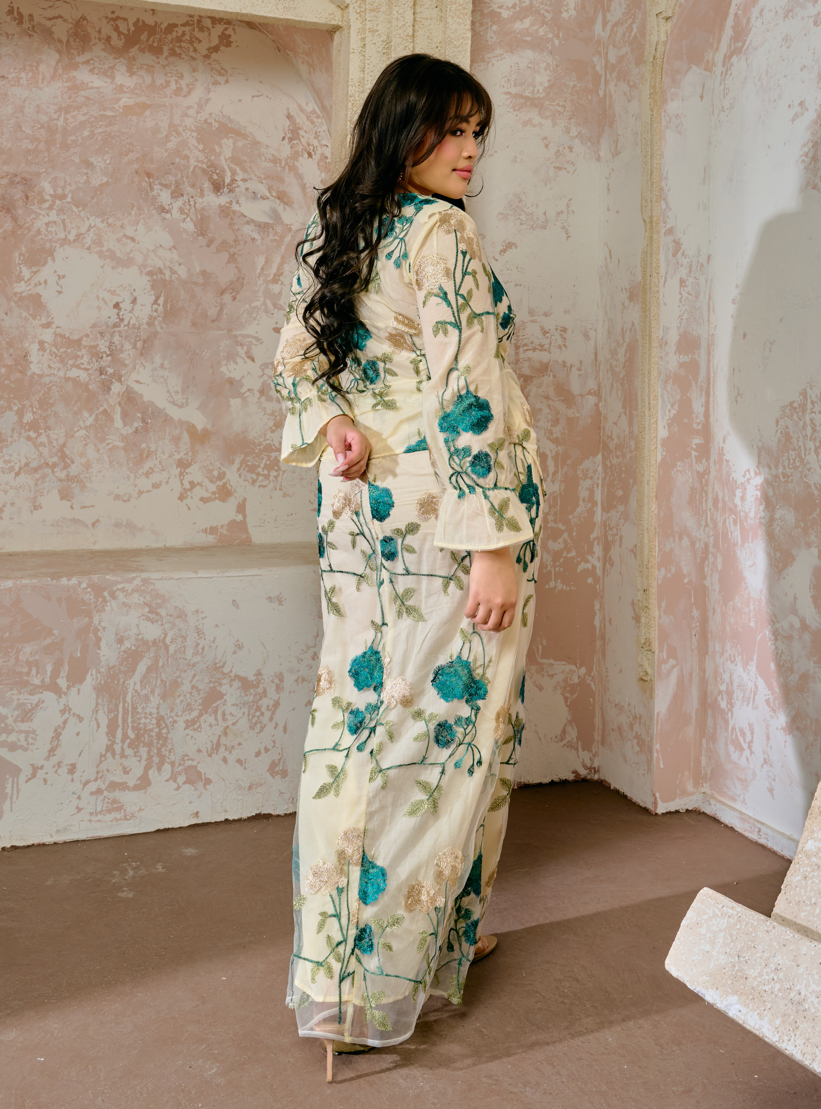 Manis Inarah Lace Kebaya Kurung - Sand Teal