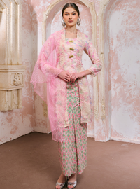 Sulam Ramlah Embrodered Kebarung Top Only - Pink