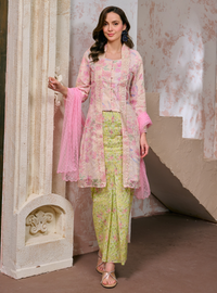 Sulam Ramlah Embrodered Kebarung Top Only - Pink
