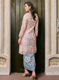 Sulam Ramlah Embrodered Kebarung Top Only - Blue Pink