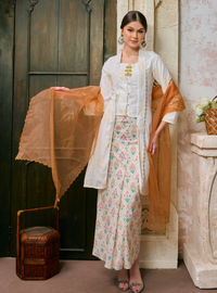 Sulam Leha Embroidered Kebarung Top Only - White