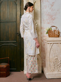 Sulam Leha Embroidered Kebarung Top Only - White