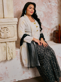 Sulam Leha Embroidered Kebarung Top Only - White