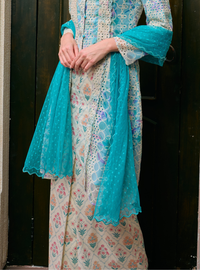 Masnah Dotted Lace Selendang - Baby Teal