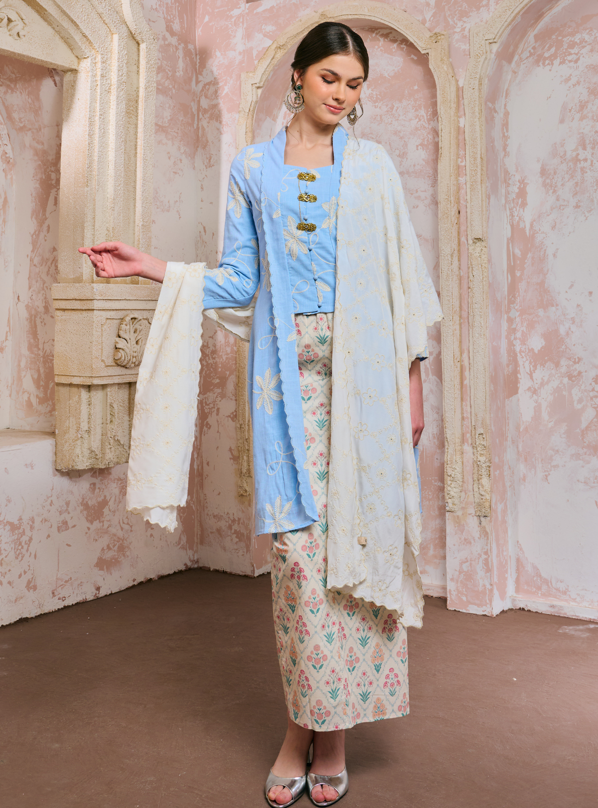 Ayu Eyelet Selendang - Sand