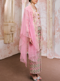 Masnah Dotted Lace Selendang - Baby Pink