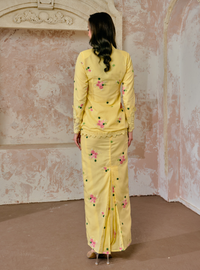 Manis Kaisara Embroidered Kebaya Kurung - Butter Yellow