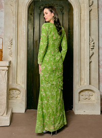 Manis Larnia Asymmetrical Kurung Pahang - Matcha