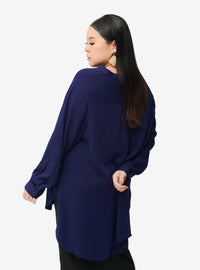 Mandarin Collar Oversized Shirt