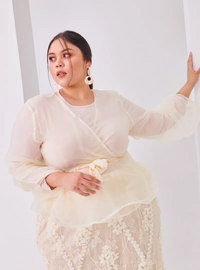 Puff Sleeve Organza Wrap Kurung