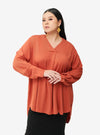 MANDARIN COLLAR OVERSIZED SHIRT