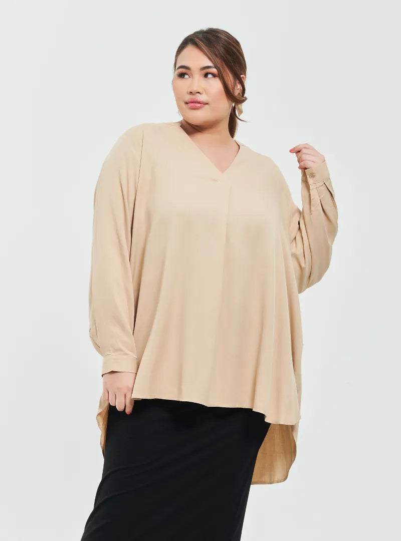 MANDARIN COLLAR OVERSIZED SHIRT