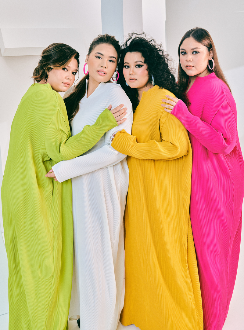 Tun Aimellia Pleated Maxi Dress - Warm Hues