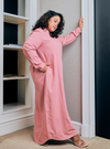 Zahra Longline Shirt Dress - Dusty Pink