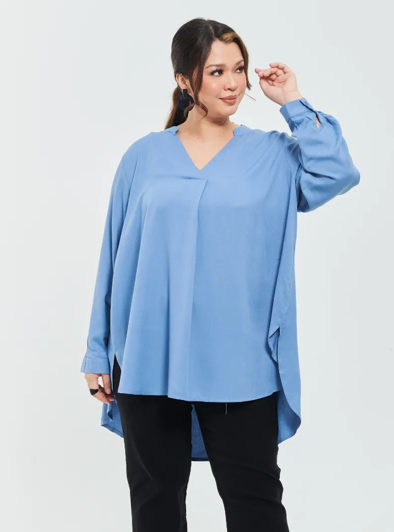 MANDARIN COLLAR OVERSIZED SHIRT