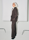 A woman dressed in Stone Grey Oversized Cotton Set