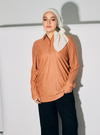 A woman dressed in Cinnamon Regular Striped Slim FIt Polo