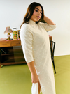 Lan Gu Lace Cheongsam Dress - Off White
