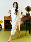 Lan Gu Lace Cheongsam Dress - Off White