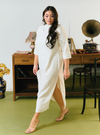 Lan Gu Lace Cheongsam Dress - Off White