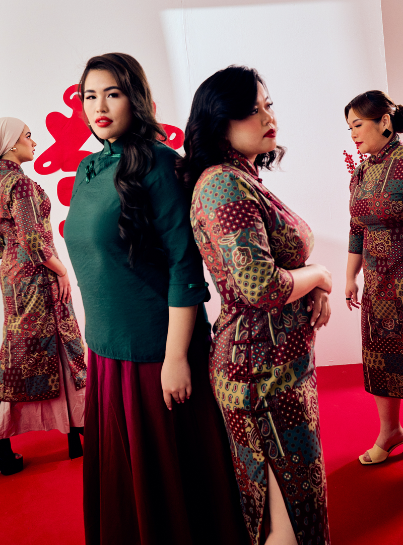Zong Tai Geometric Midi Cheongsam Dress