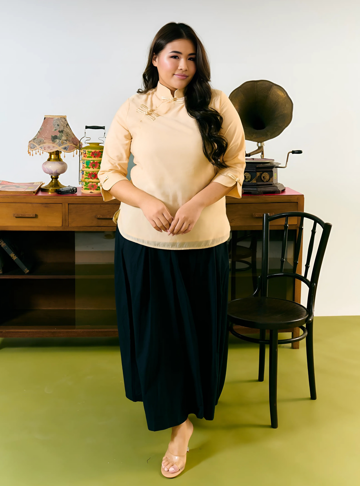 Tao Jie Cheongsam Top - Butter Milk